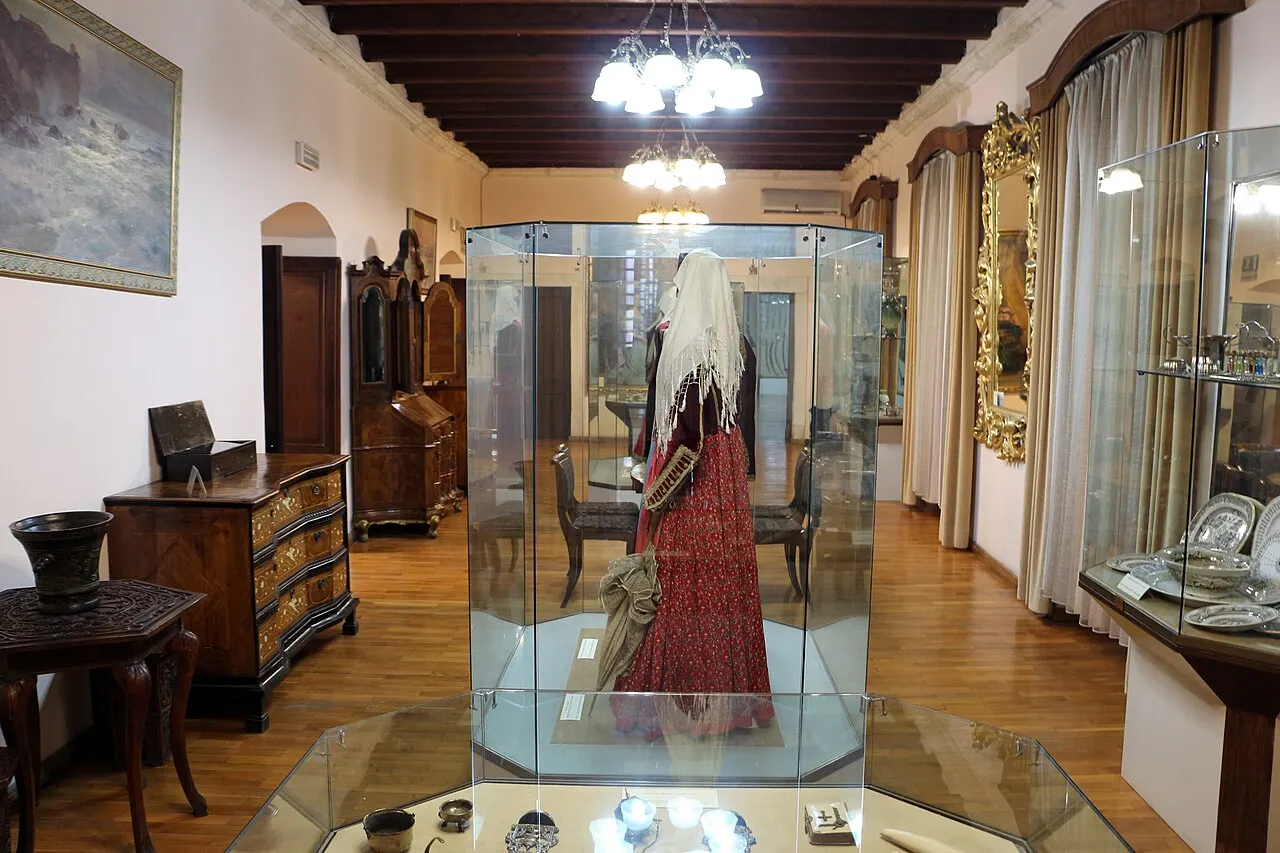 Elegant period salon of the Grgurina Palace with gilt mirror and furniture