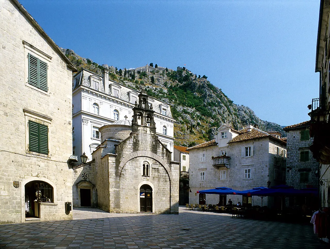 St Luke's Square in Kotor's Old Town, the little St Luke's Church on the quiet cobbled square